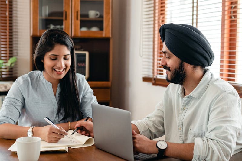 Students studying
